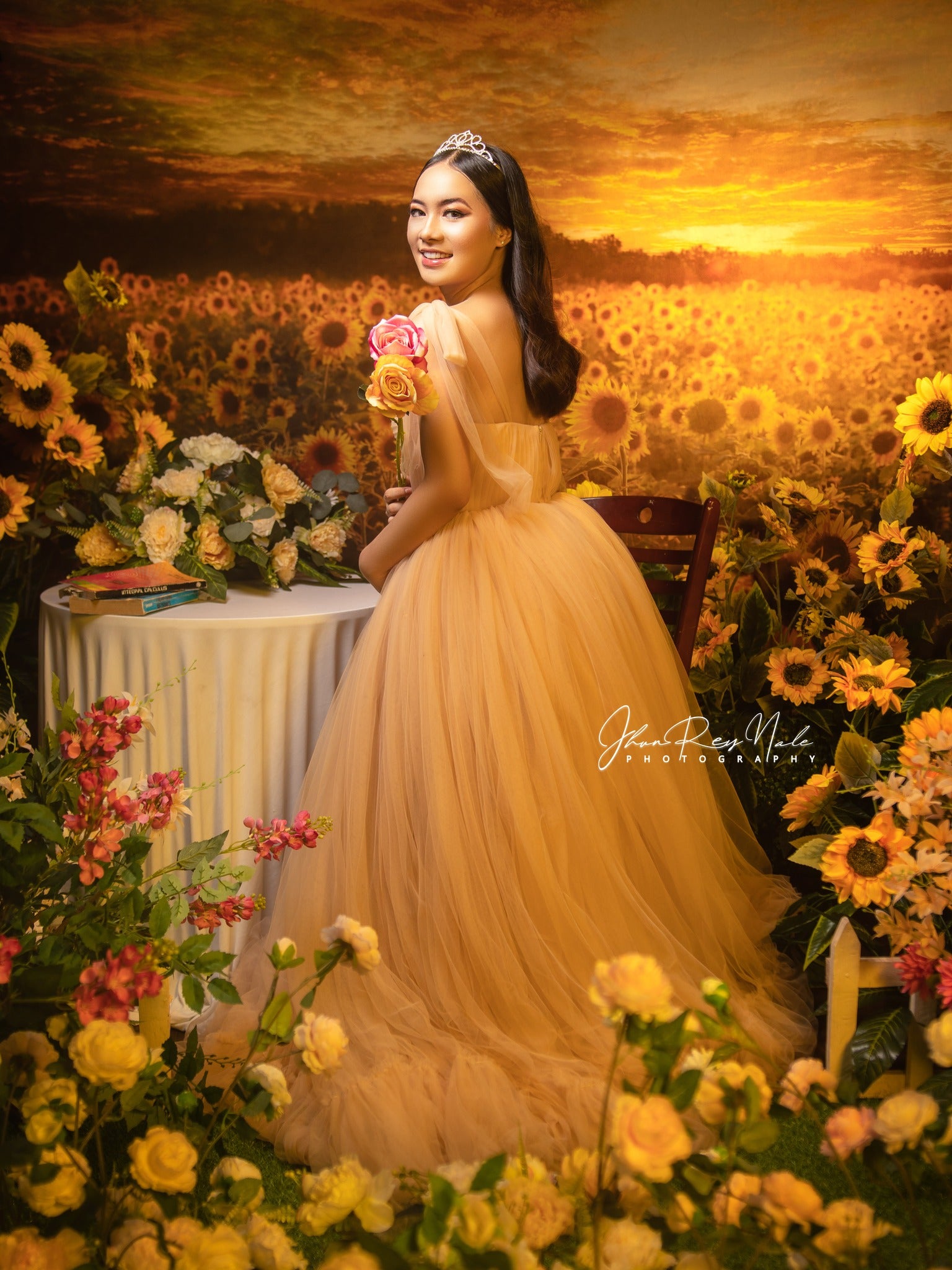Kate Autumn/Summer Sunflower Field Sunset Backdrop by Chain Photography -UK