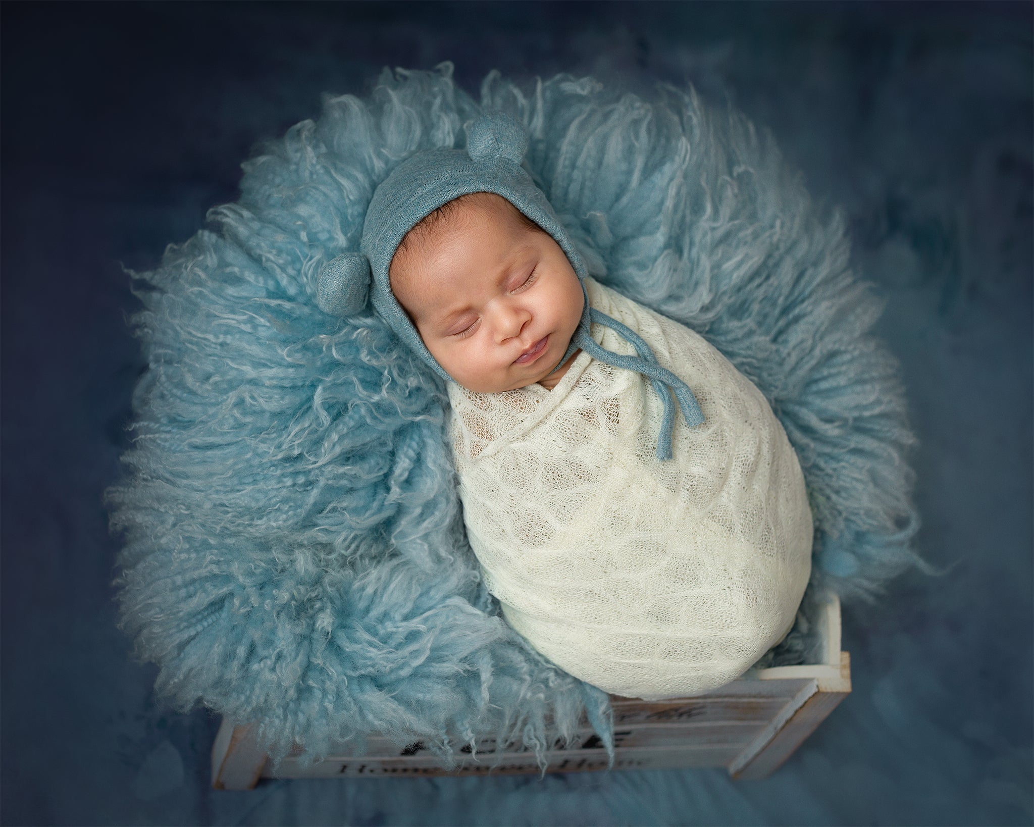 Kate Fine Art Flower Grey Blue Backdrop Designed by Chain Photography -UK