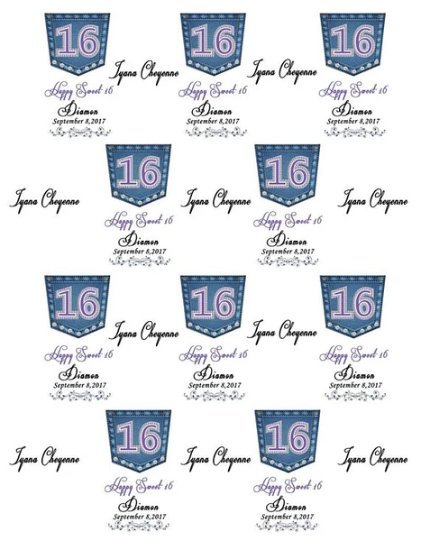 Kate Diamond and Denim Sweet 16 Birthday Photography Backdrops Custom Step and Repeat -UK