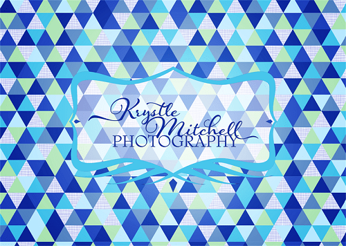 Kate Blue Triangle Seamless Pattern Backdrop Designed By Krystle Mitchell Photography -UK