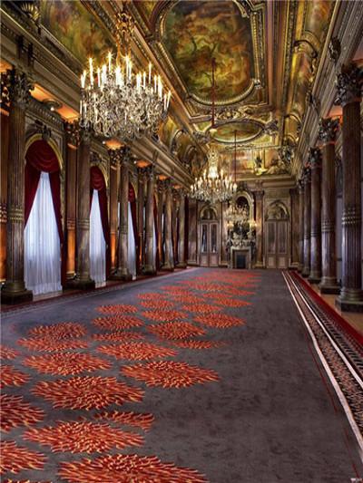 Kate Backdrop Corridor Flower Carpet Candel Droplight Photography Background for Wedding