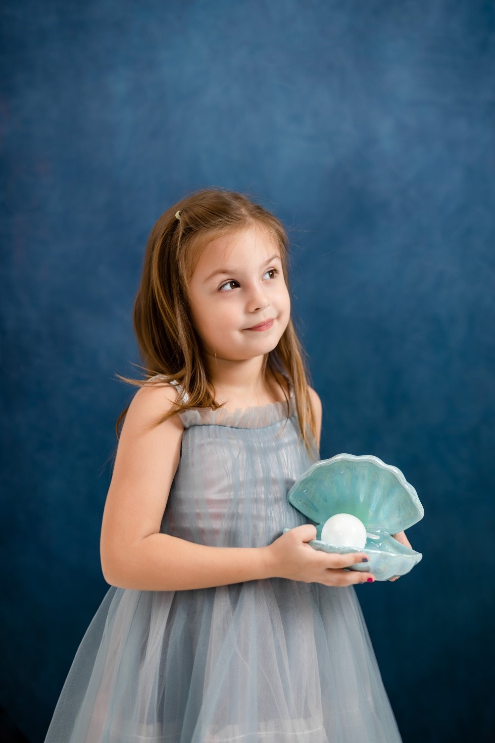 Kate Abstract Cream/Abstract Blue Collapsible Backdrop Photography 5X6.5ft(1.5x2m) -UK