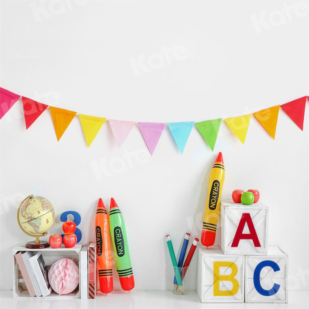 Kate Back to School Crayon Backdrop for Photography -UK