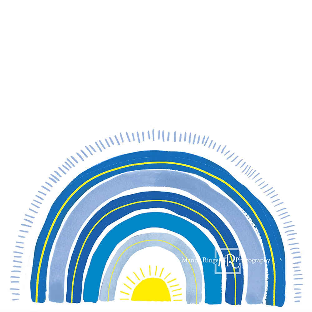 Kate Blue Rainbow Cake Smash Backdrop Designed by Mandy Ringe Photography -UK