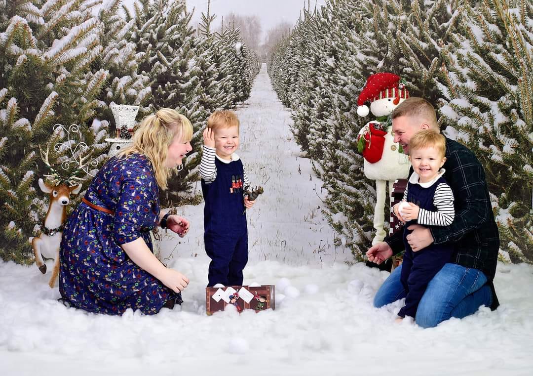 Kate Christmas Pines Tree Farm Path Backdrop for Photography -UK
