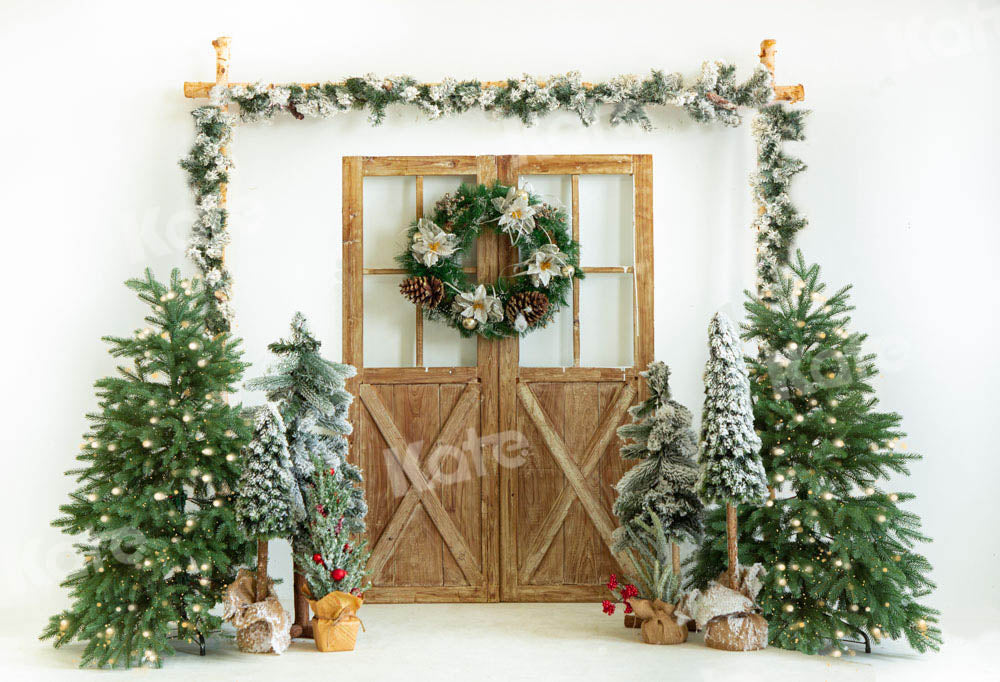 Kate Christmas Tree Barn Door Wood Backdrop Designed by Emetselch -UK