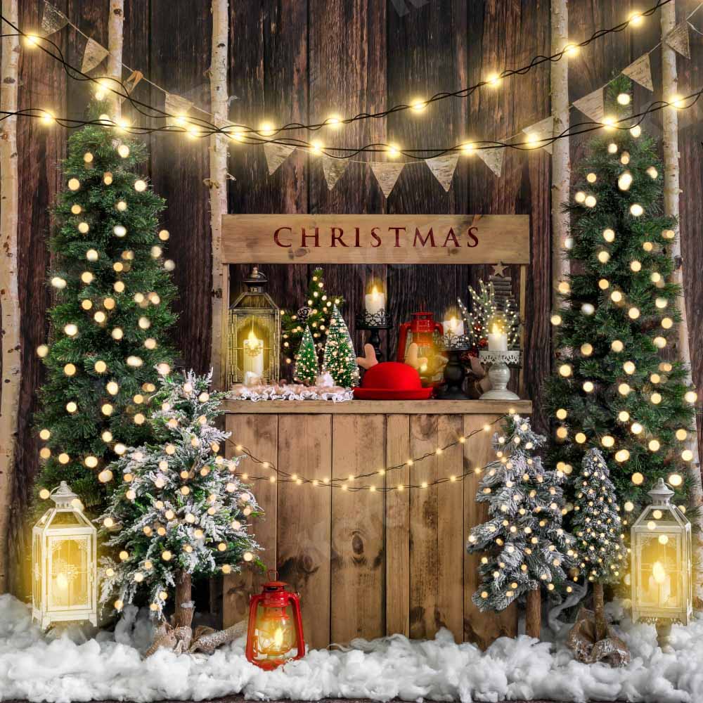 Kate Christmas Wooden Winter Backdrop Designed by Emetselch -UK