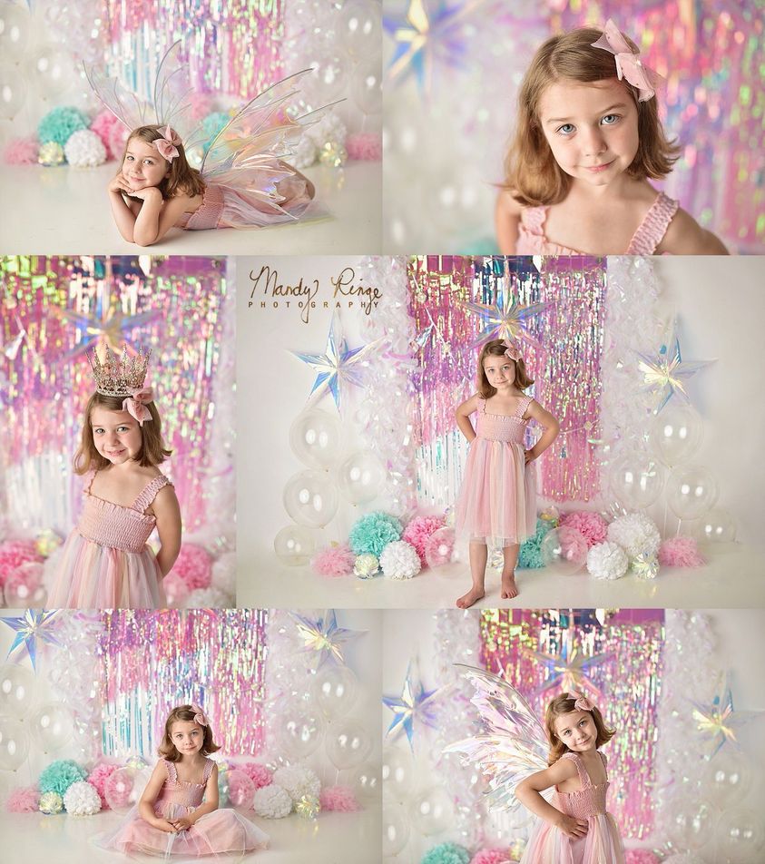Kate Iridescent Rainbow Sparkle Backdrop Designed by Mandy Ringe Photography -UK