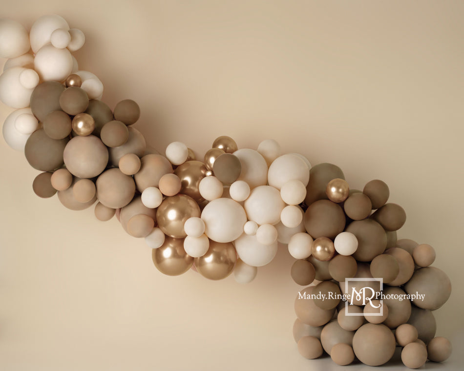Kate Matte Brown Boho Balloon Garland Backdrop Designed by Mandy Ringe Photography -UK