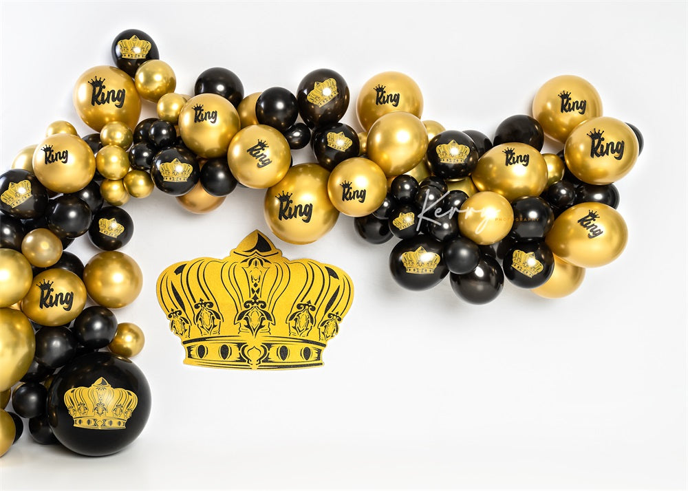 Kate Royal Crown King Gold Black Balloon Backdrop Designed by Kerry Anderson -UK