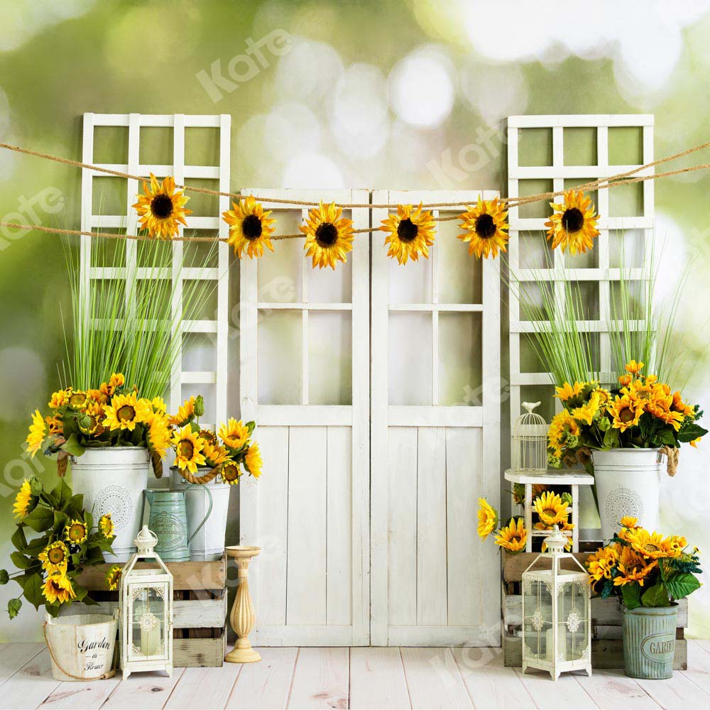 Kate Sunflowers Window Summer Backdrop Designed by Emetselch -UK