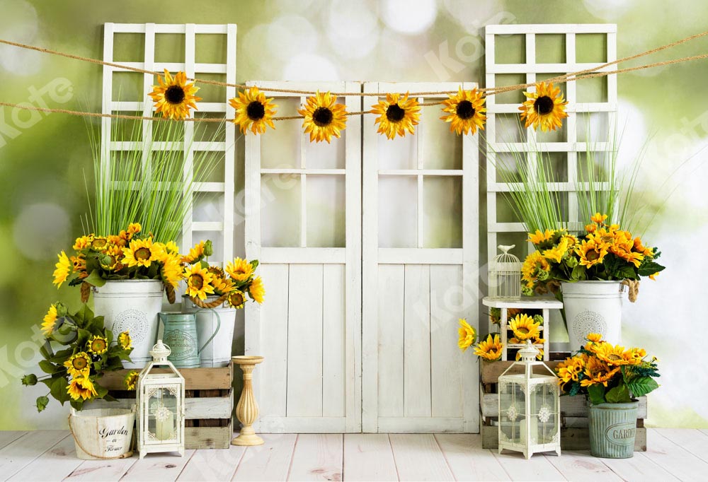 Kate Sunflowers Window Summer Backdrop Designed by Emetselch -UK