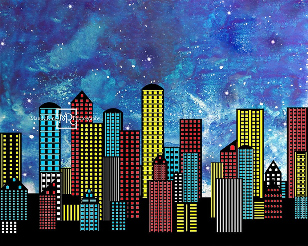 Kate Superhero City Backdrop Designed by Mandy Ringe Photography -UK