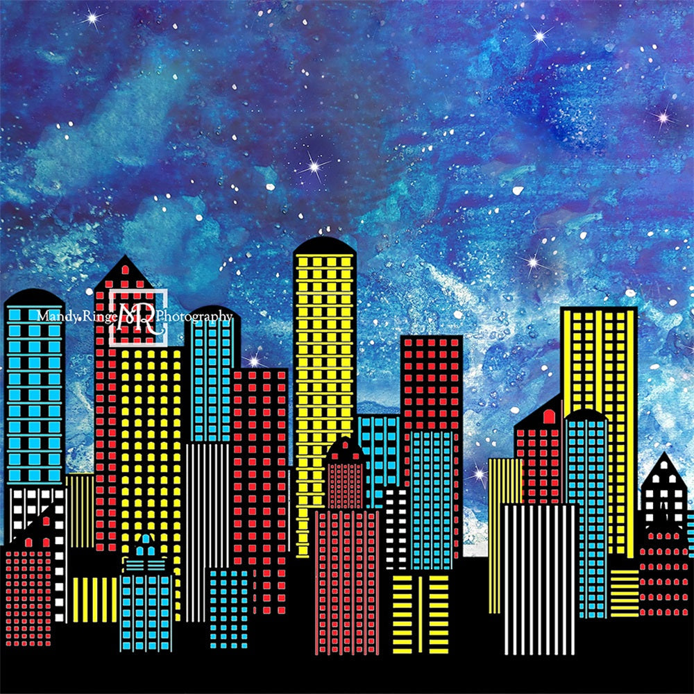 Kate Superhero City Backdrop Designed by Mandy Ringe Photography -UK