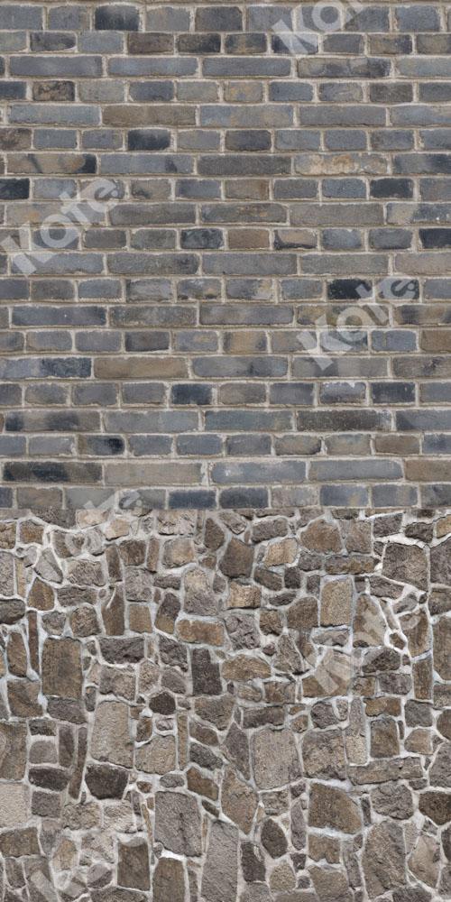 Kate Sweep Brick Wall Grey Stone Frame Texture Backdrop Designed by Chain Photography