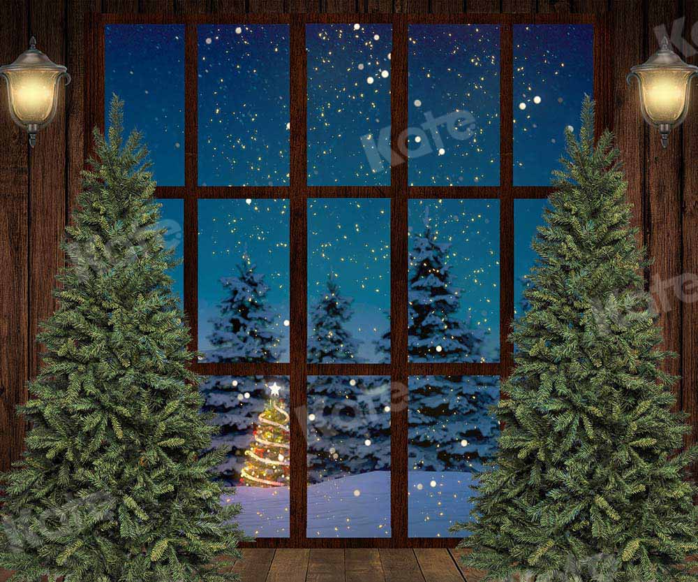 Kate Winter Wooden House Night backdrop Designed by Chain Photography -UK