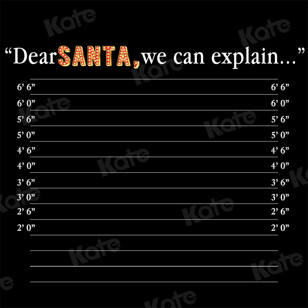 Kate Dear Santa Word Black Christmas Backdrop for Photography -UK