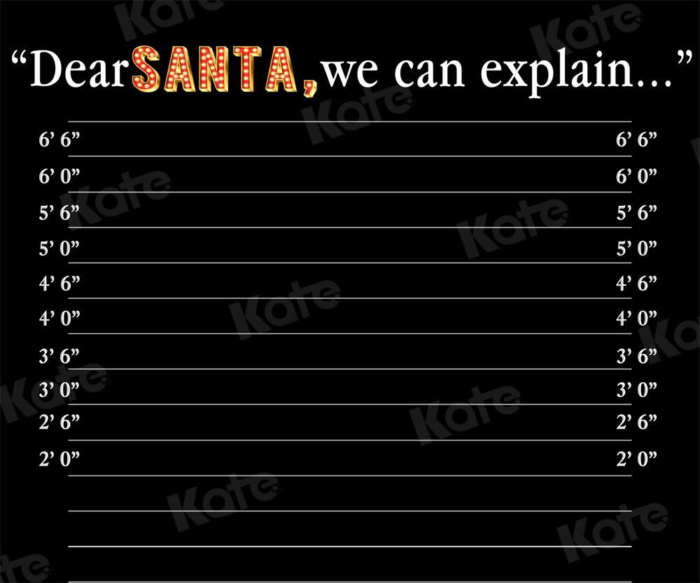 Kate Dear Santa Word Black Christmas Backdrop for Photography -UK