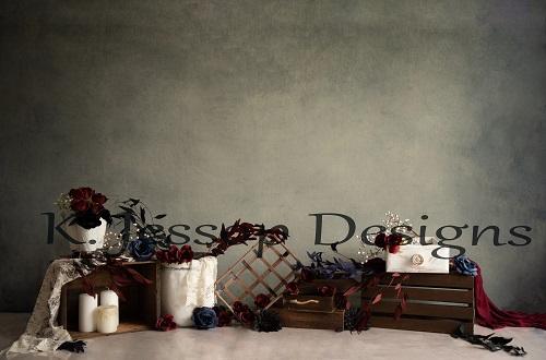 Kate Dark Floral Backdrop Designed by Keerstan Jessop -UK