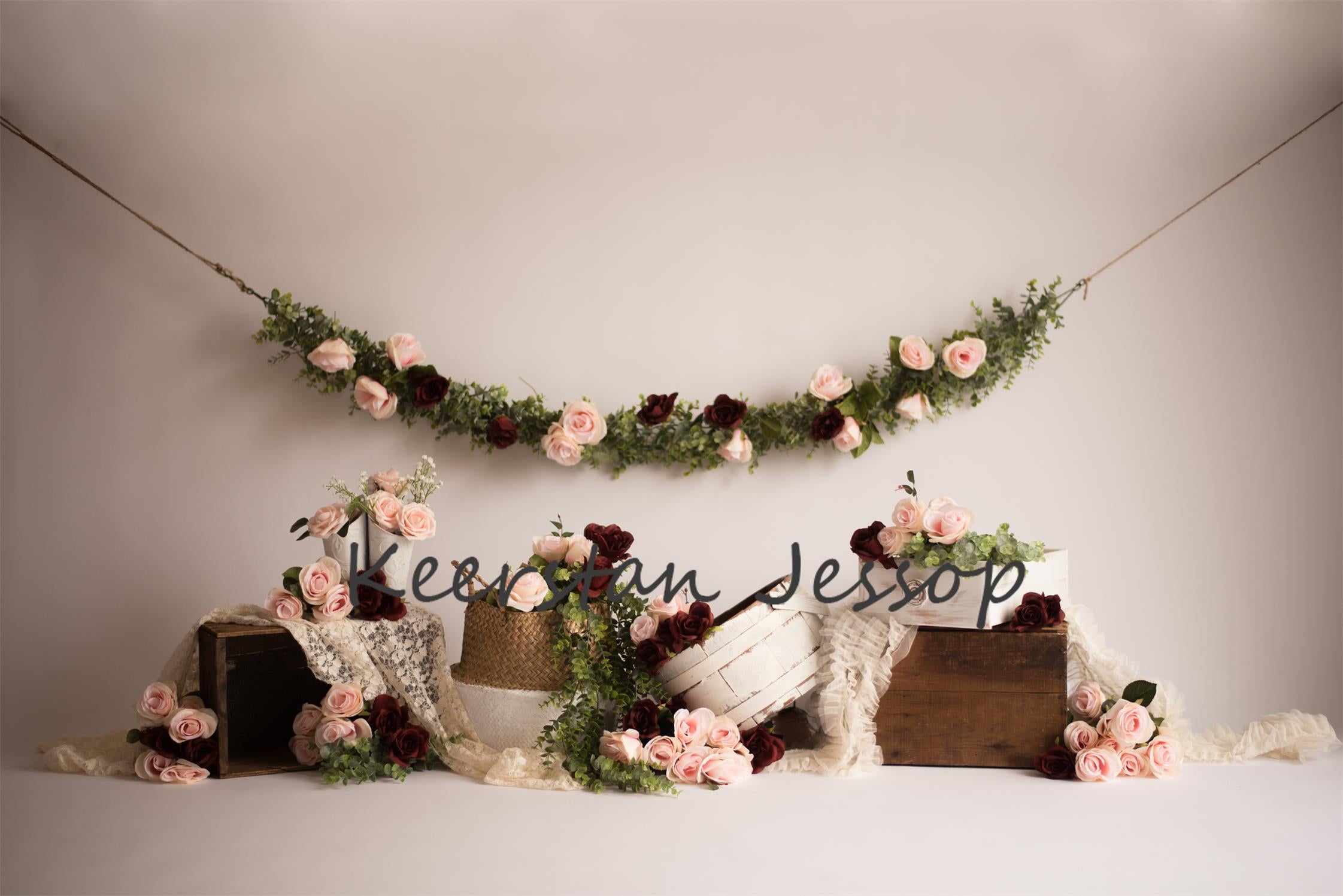 Spring Rose Blooms Floral Backdrop
