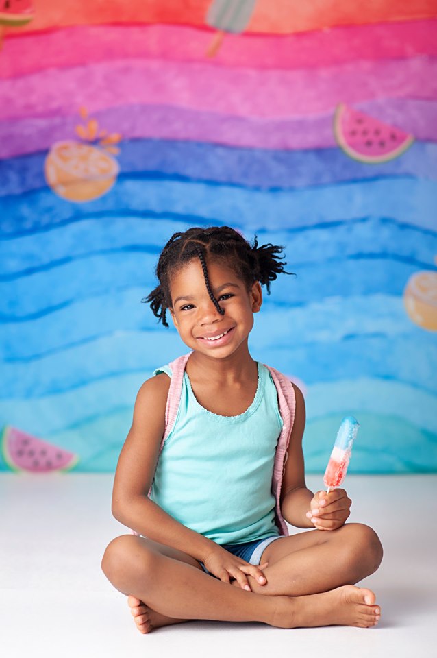 Kate Watercolor Stripes Summer Backdrop for Photography designed by Jerry_Sina -UK