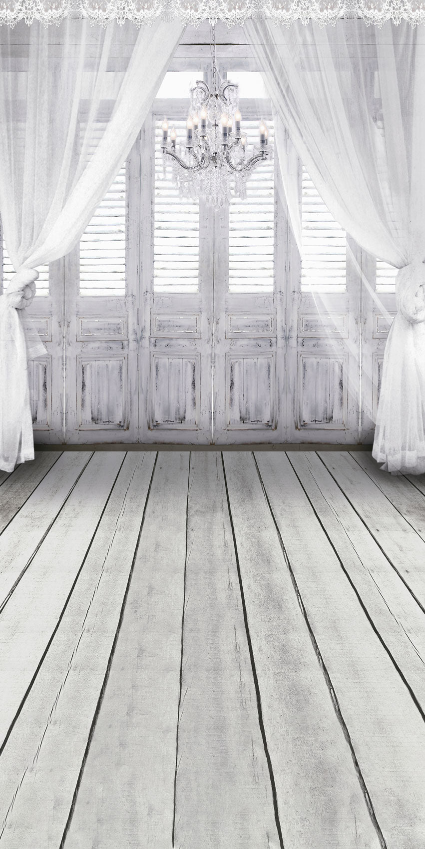 Kate White Curtain Backdrop Wood Wall Baby Photography Background