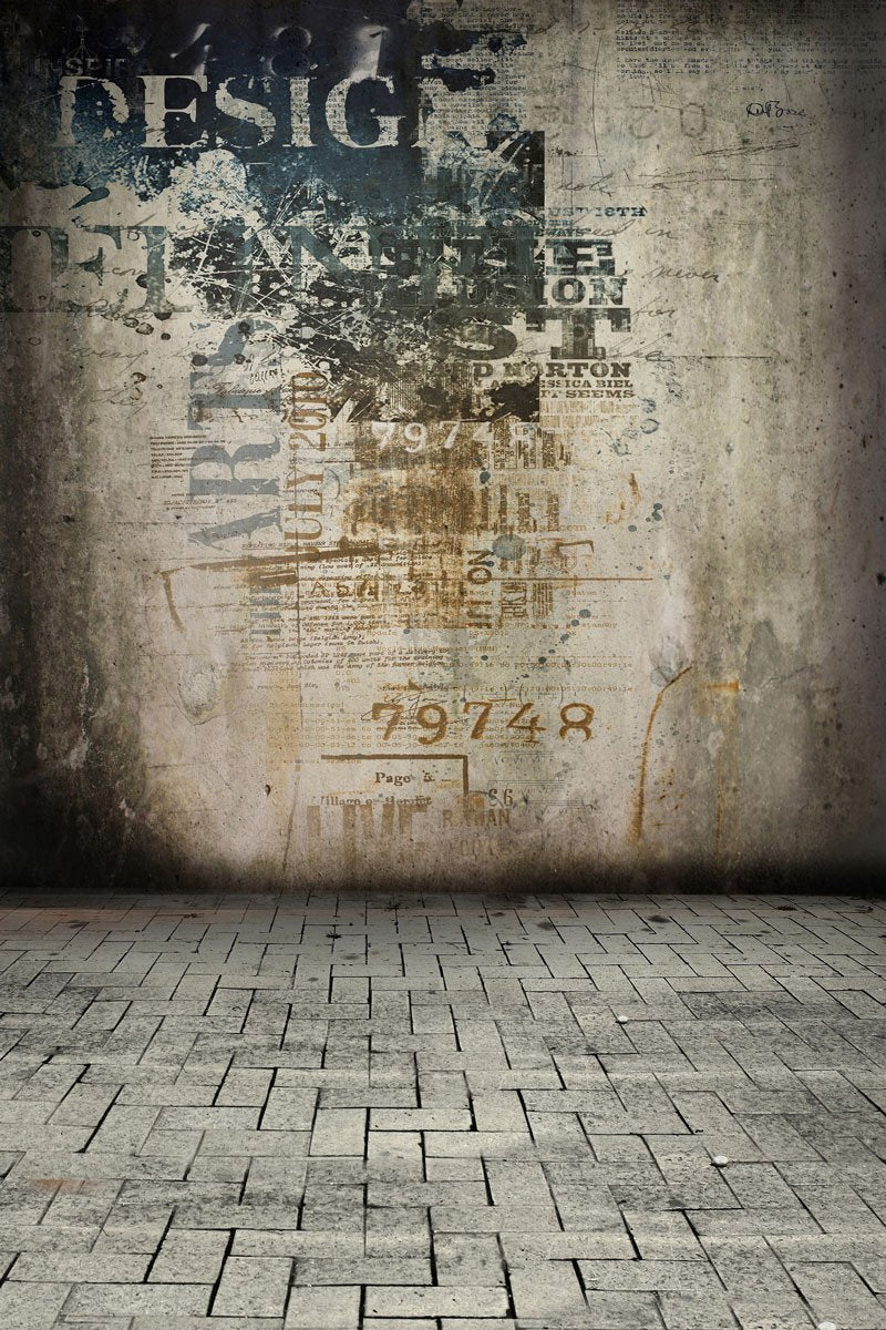 Katebackdrop:Kate Retro Backdrop Dark Photo Concrete Wall For Photography