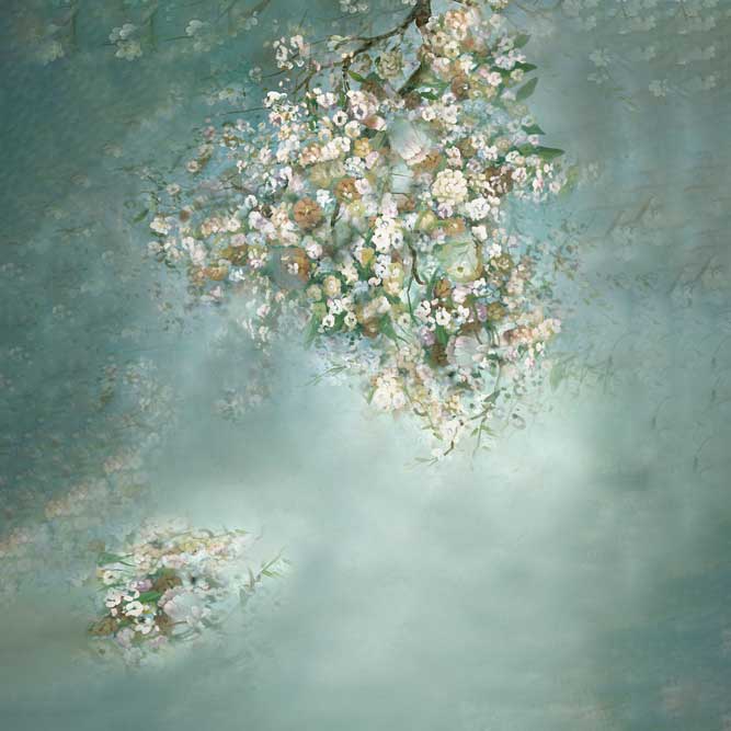 Kate Green Spring White Flowers Backdrop for Photography -UK