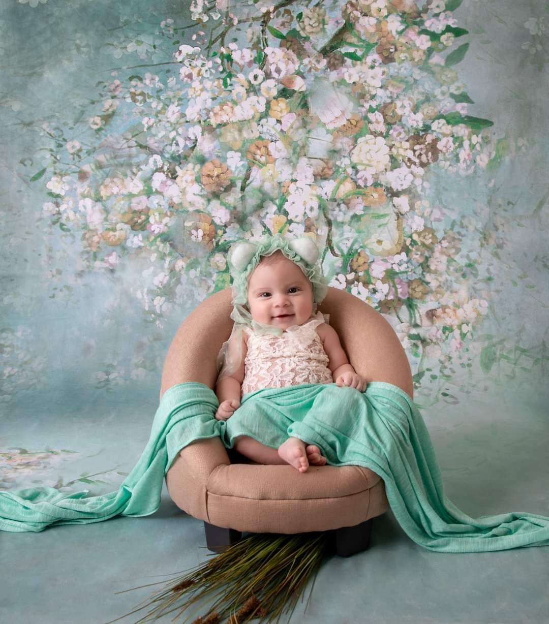 Kate Green Spring White Flowers Backdrop for Photography -UK