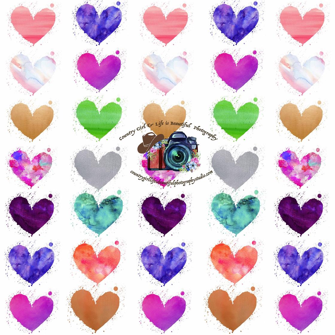 Kate Rainbow Hearts Children Backdrop Designed by Leann West -UK