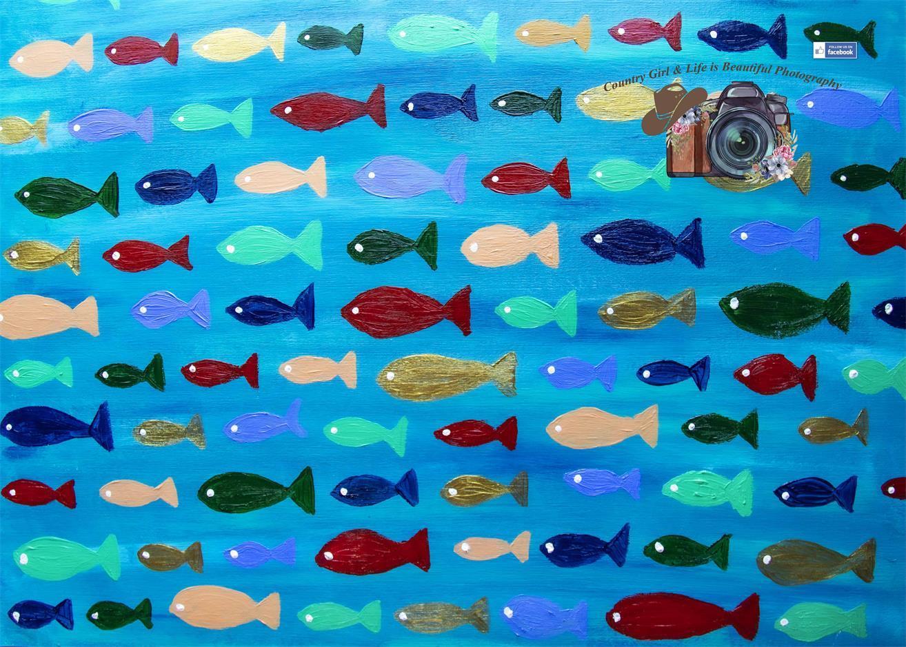Kate Sea of fish Backdrop for Photography Designed By Leann West -UK