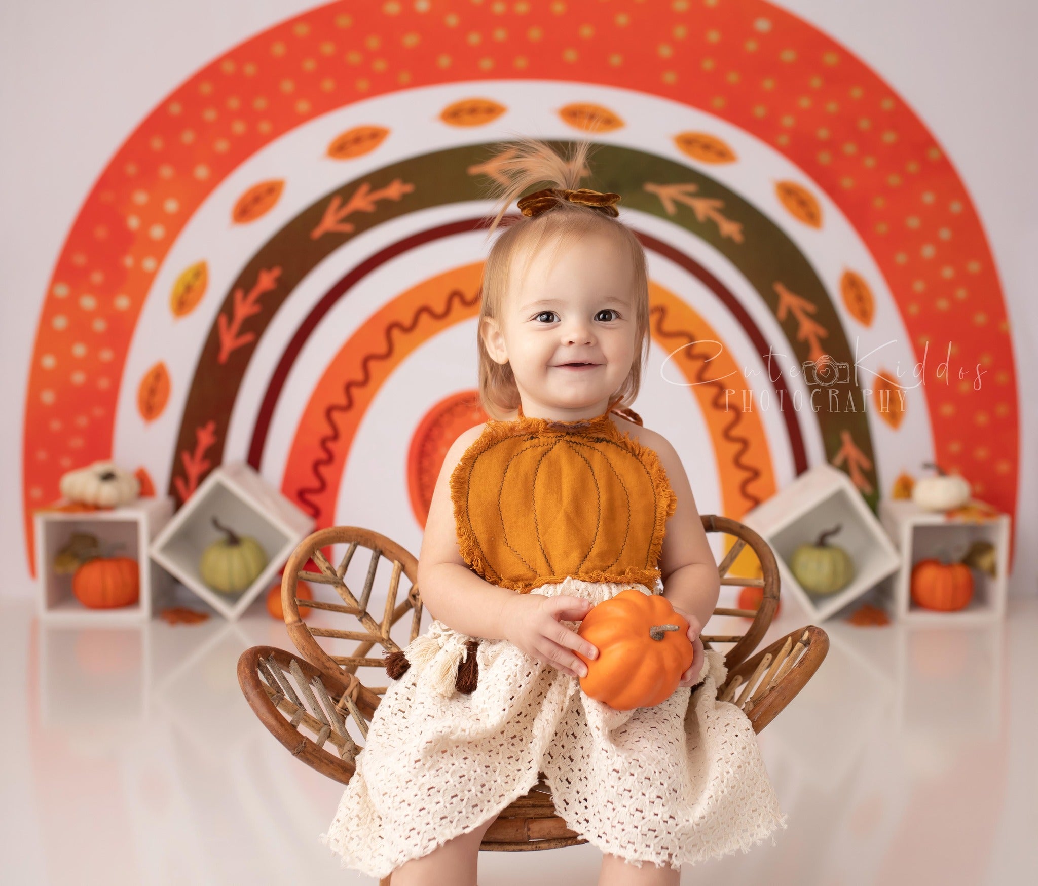 Kate Autumn Pumpkin Rainbow Backdrop for Photography -UK