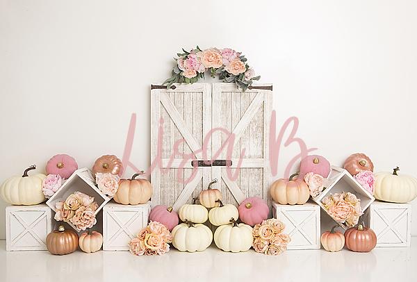 Kate Floral Pumpkin Doors Backdrop Designed by Lisa B -UK