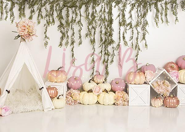 Kate Rose Gold Pumpkins Backdrop Designed by Lisa B -UK