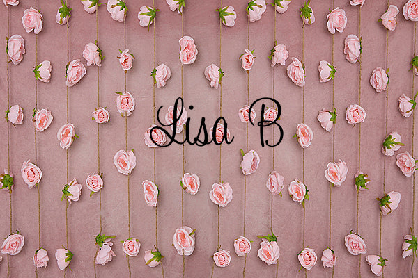 Spring Pink Hanging flowers Backdrop