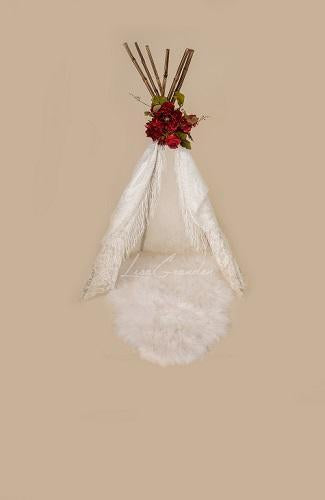 Kate White Teepee Children Beige Backdrop Designed by Lisa Granden -UK