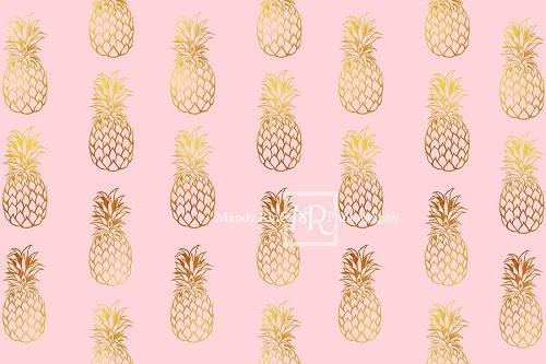 Kate Pink and Gold Pineapple Pattern Backdrop Designed by Mandy Ringe Photography -UK