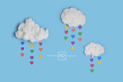 Kate Cake Smash Backdrop Rainbow Clouds Designed by Mandy Ringe Photography -UK