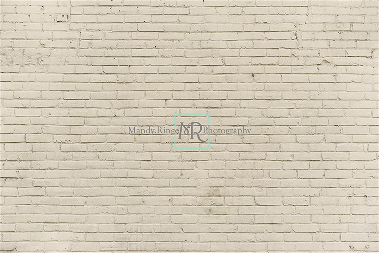 Kate Cream Brick Wall Backdrop Designed by Mandy Ringe Photography -UK