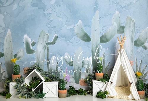 Kate Cactus with Tent Children Backdrop Designed by Megan Leigh Photography -UK