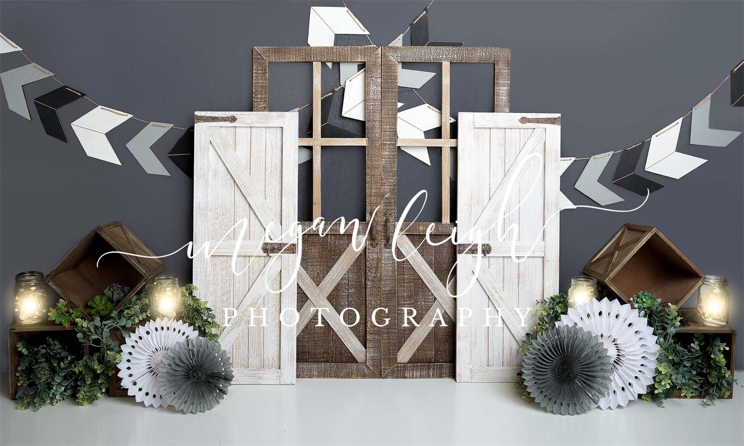 Boy Gray Rustic Children Backdrop