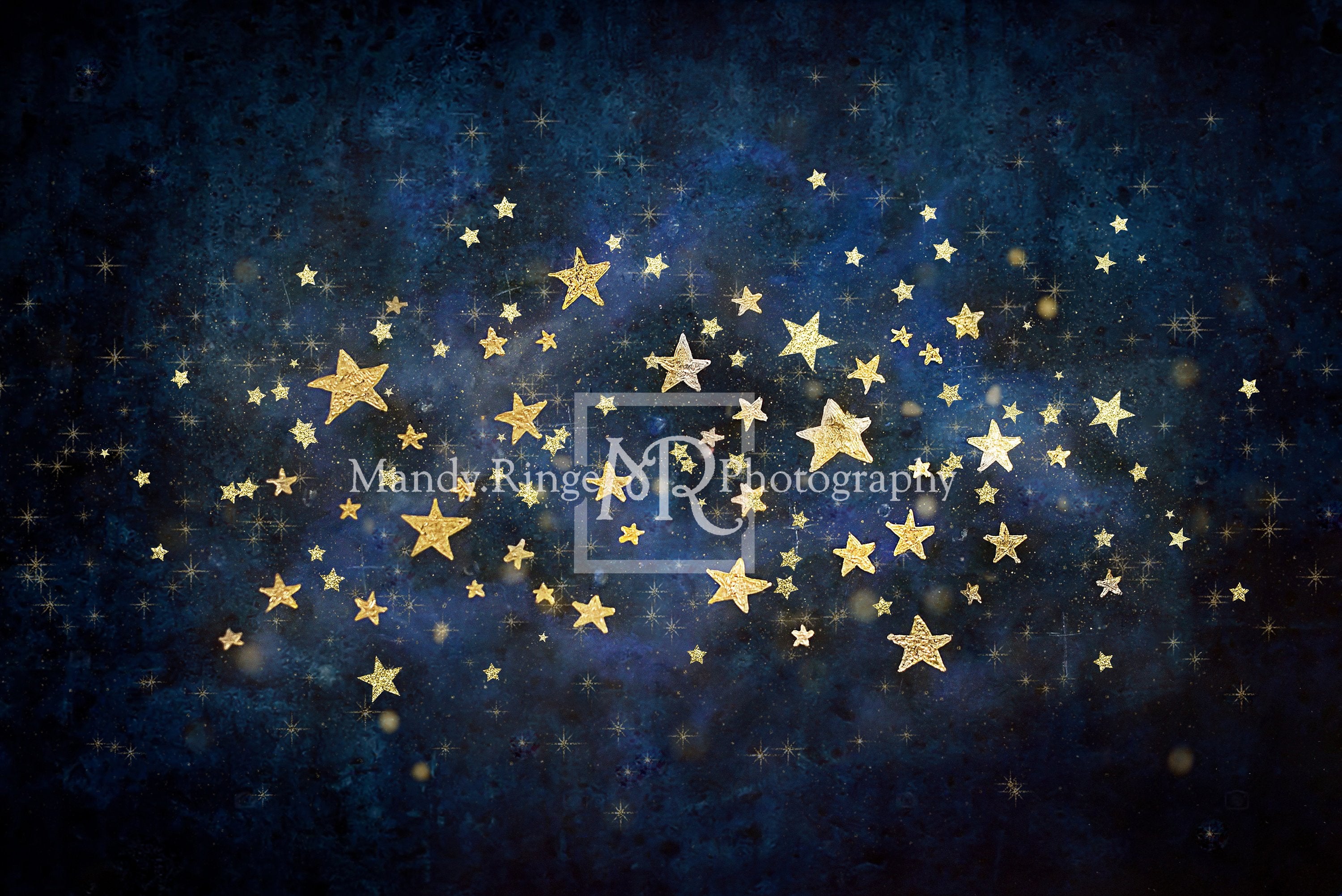 Kate Night Sky Gold Stars Backdrop Designed by Mandy Ringe Photography