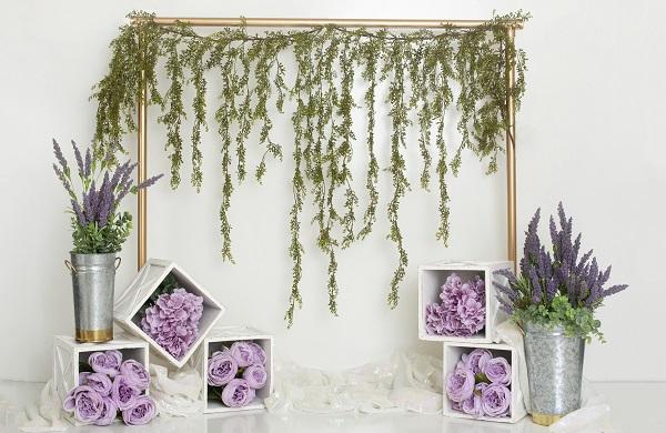 Kate Spring/Mother's Day Purple Floral Cube Backdrop Designed by Lisa B -UK