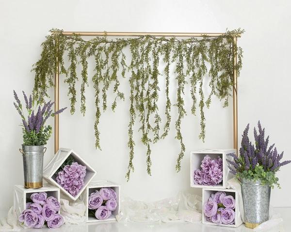 Kate Spring/Mother's Day Purple Floral Cube Backdrop Designed by Lisa B -UK