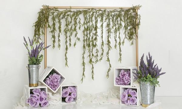 Kate Spring/Mother's Day Purple Floral Cube Backdrop Designed by Lisa B -UK