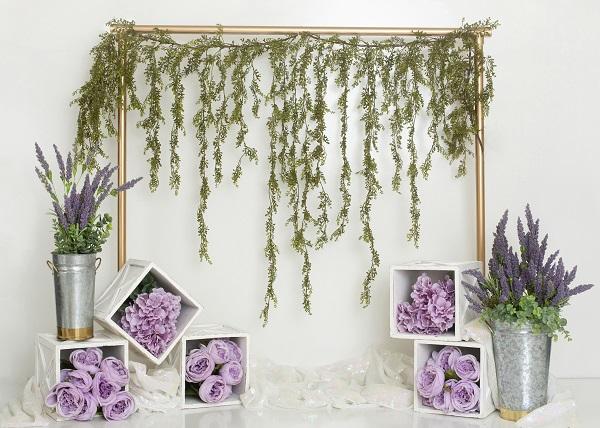 Kate Spring/Mother's Day Purple Floral Cube Backdrop Designed by Lisa B -UK