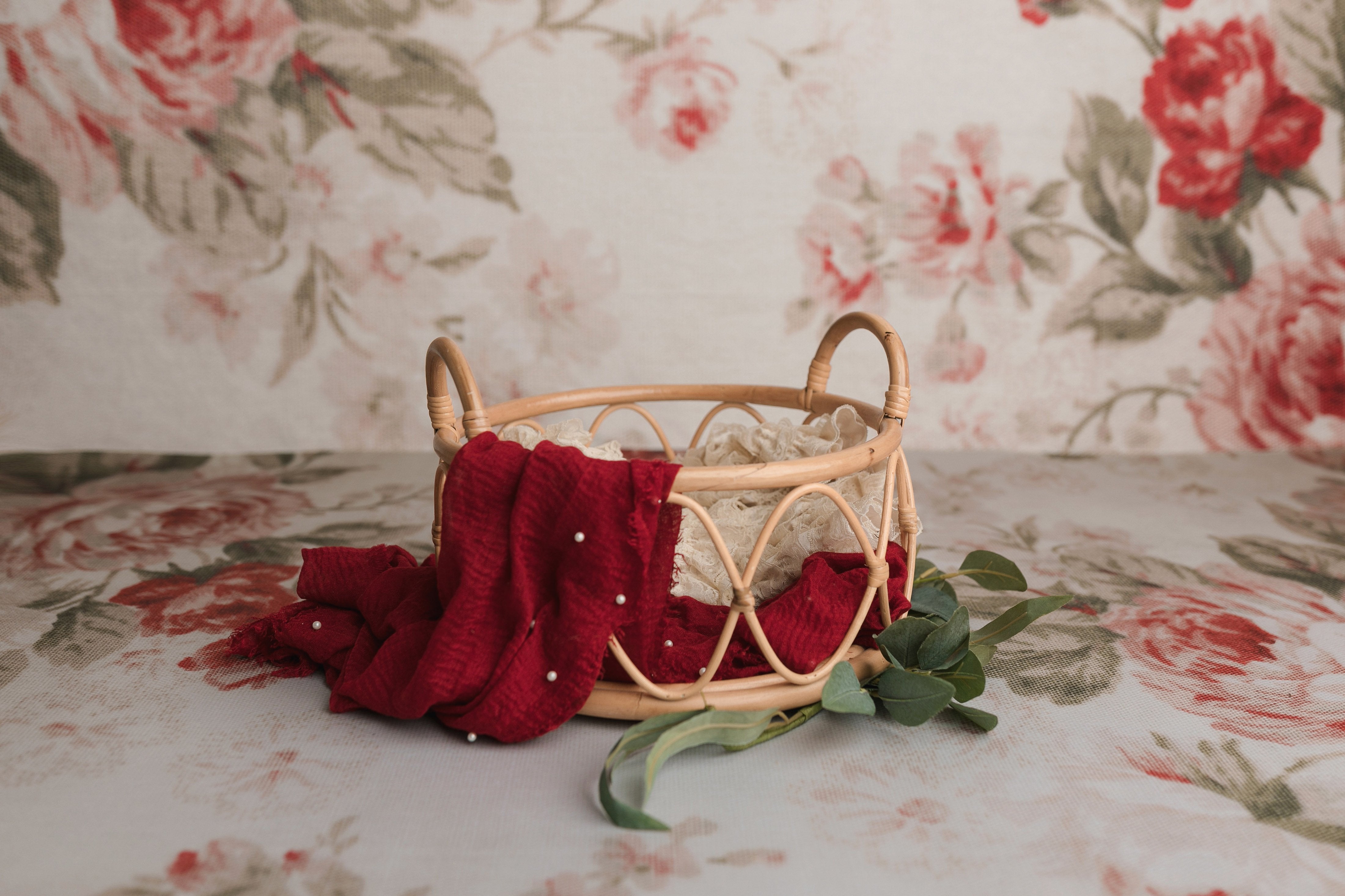 Kate Pattern Flower Backdrop+ Pattern Flower Rubber Floor Mat -UK