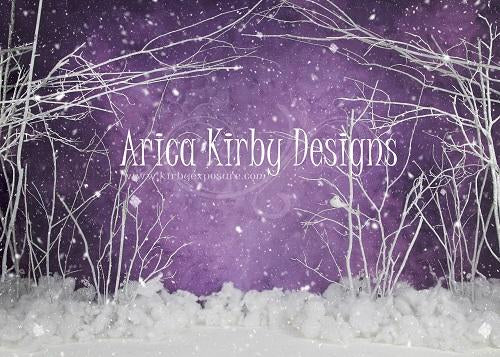 Kate Purple Winter Wonderland Snowy Backdrop Designed By Arica Kirby -UK