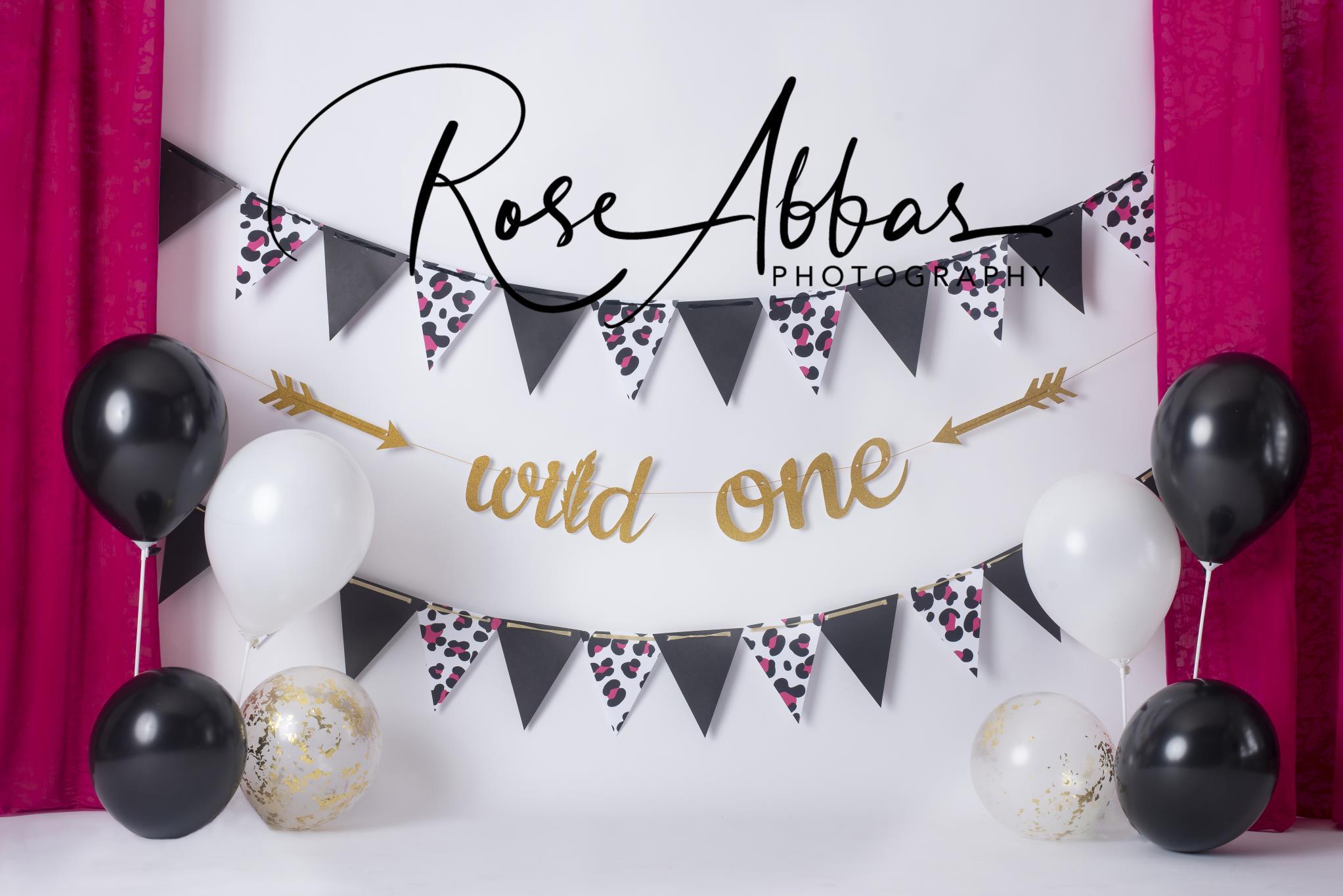 Red Children Wild One Balloons Cake Smash Backdrop