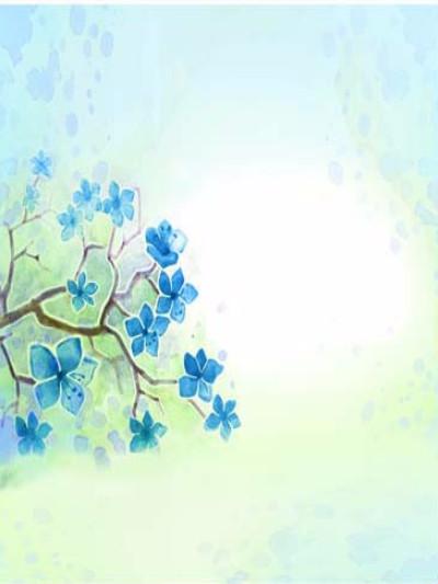 Kate Blue Floral Printed Pattern Backdrop for Photography - Kate backdrops UK